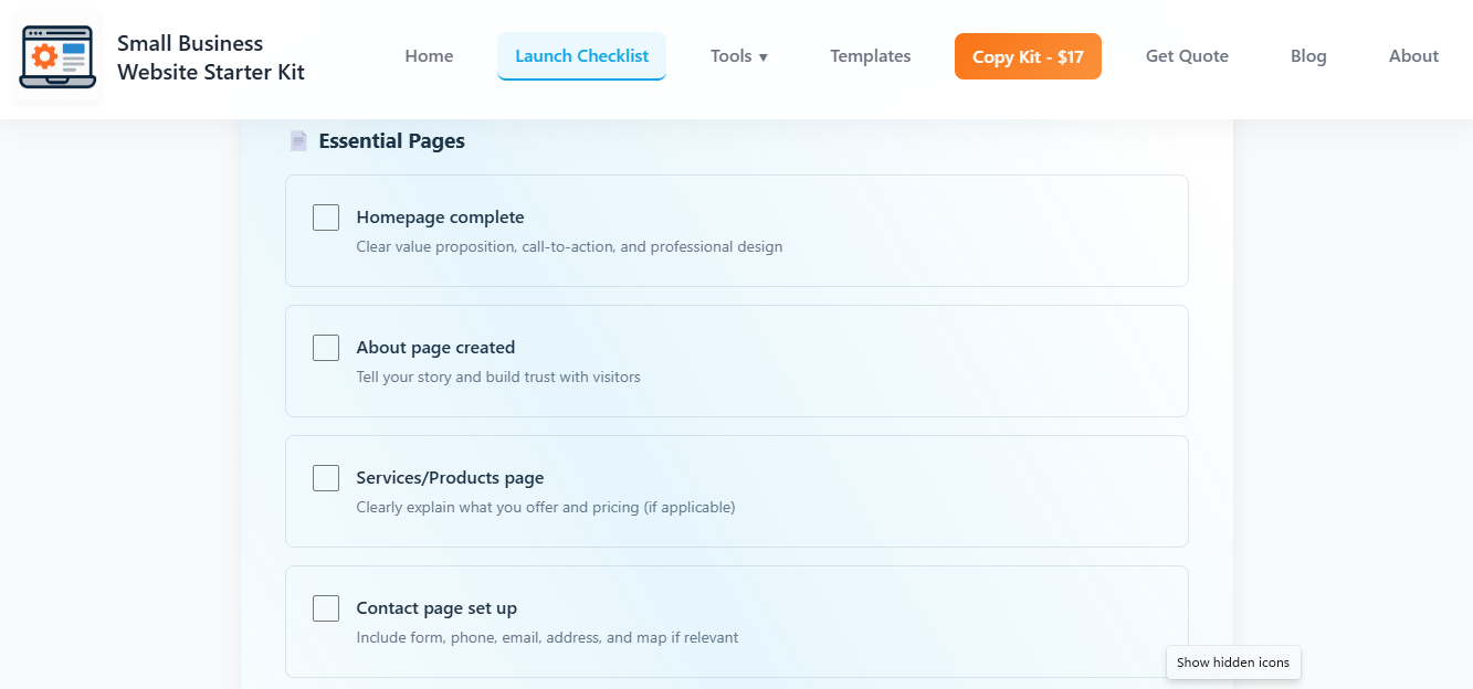 Website launch checklist for small business owners